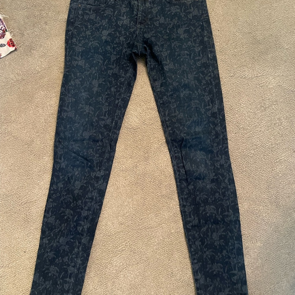 Liberty Dark Blue Patterned Skinny Jeans